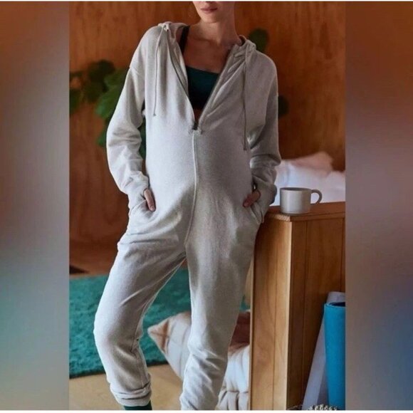 NWT Free People Movement x HATCH Maternity Warm Up Jumpsuit Medium Romper Grey - Picture 2 of 16